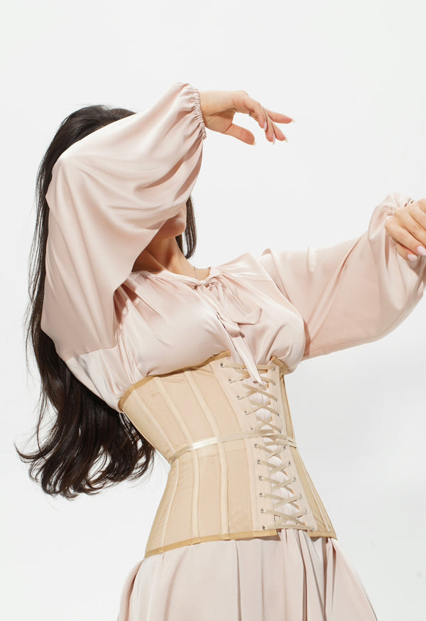 annabelle corset dress in beige